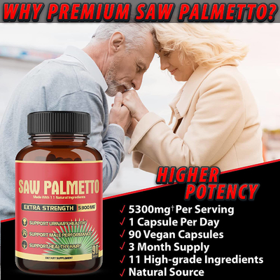 Il supplemento di salute della prostata dell'OEM che contiene Ashwagandha adatto a crescita maschio dei capelli ha visto la polvere della palma