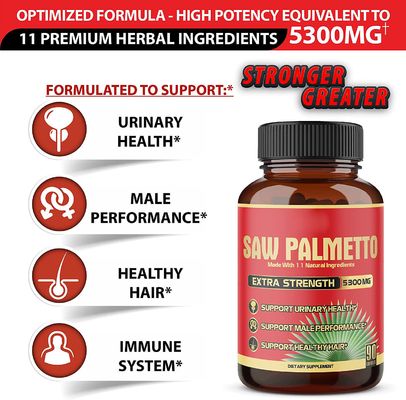 Il supplemento di salute della prostata dell'OEM che contiene Ashwagandha adatto a crescita maschio dei capelli ha visto la polvere della palma
