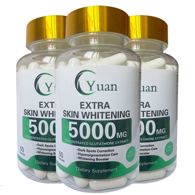 5000MG 3X Extra Whitening Pearl Powder OEM Glutamax Glutatione Pillole sbiancanti per la pelle