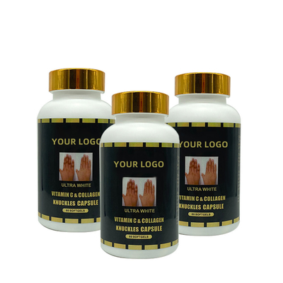OEM Ultra White Vitamina C e collagene Knuckles Capsule 60 Softgel per la rimozione di nocche scure, gomito
