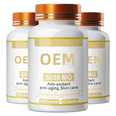 I multivitaminici dell'OEM e le pillole del glutatione della capsula della vitamina la E Softgel dell'integratore alimentare 10000mg pelano l'imbiancatura della capsula