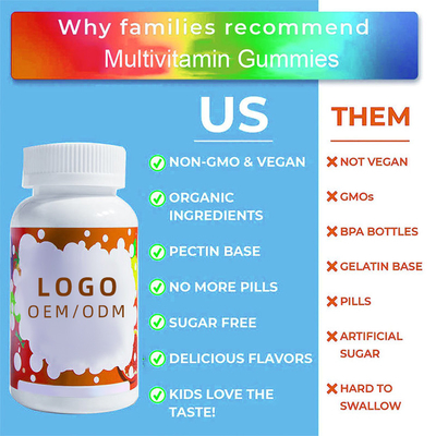 Zinco masticabile di A.C.D E B delle vitamine della biotina di probiotici di Sugar Free Kids Multivitamin Gummies