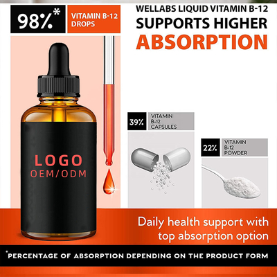 Il vitamina b12 liquido sublinguale organico cade il vegano B12 Methylcobalamin liquido Max Absorption Energy Boost Vitamin B12 Dro