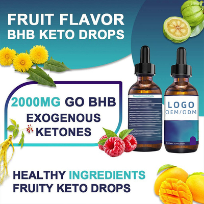 Gocce di collagene di biotina da 30 ml che dimagriscono BHB Keto Drops Olio essenziale di estratto di erbe di semi di olio OEM