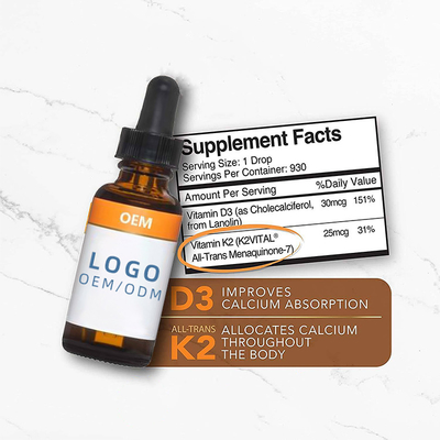 Tutto il vitamina D3 non OMG naturale dell'OEM con le gocce liquide K2