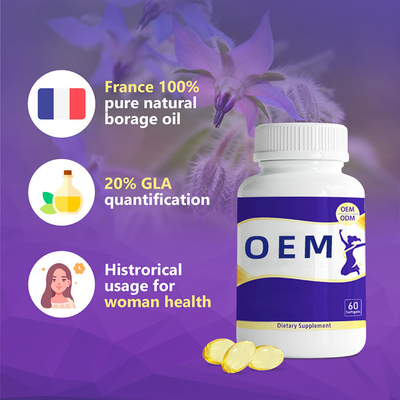 Capsula di Softgel dell'olio di borragine raffinata anti ansia degli ormoni delle donne di iso di HACCP