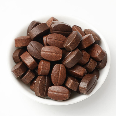 Caramelle vegane senza zucchero Instant Grain Coffee Shape Chewable Coffee Bean Tablet Caramelle