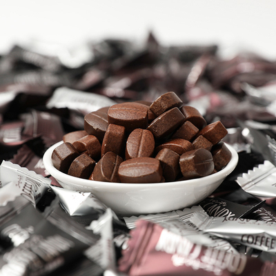 Caramelle vegane senza zucchero Instant Grain Coffee Shape Chewable Coffee Bean Tablet Caramelle